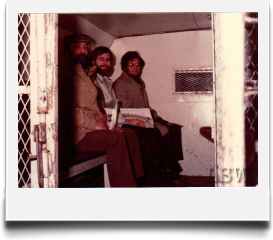 Under arrest, during a Free South Africa sit-in, Albany, NY, 1985