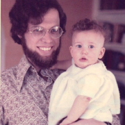 With daughter, Julia, 1972